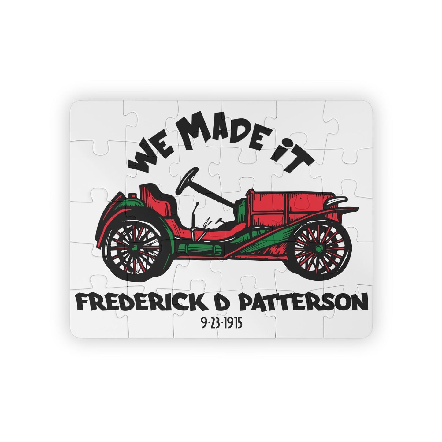 We Made It, Kids' Puzzle, 30-Piece | Pioneer on Wheels Frederick Patterson Car Tribute
