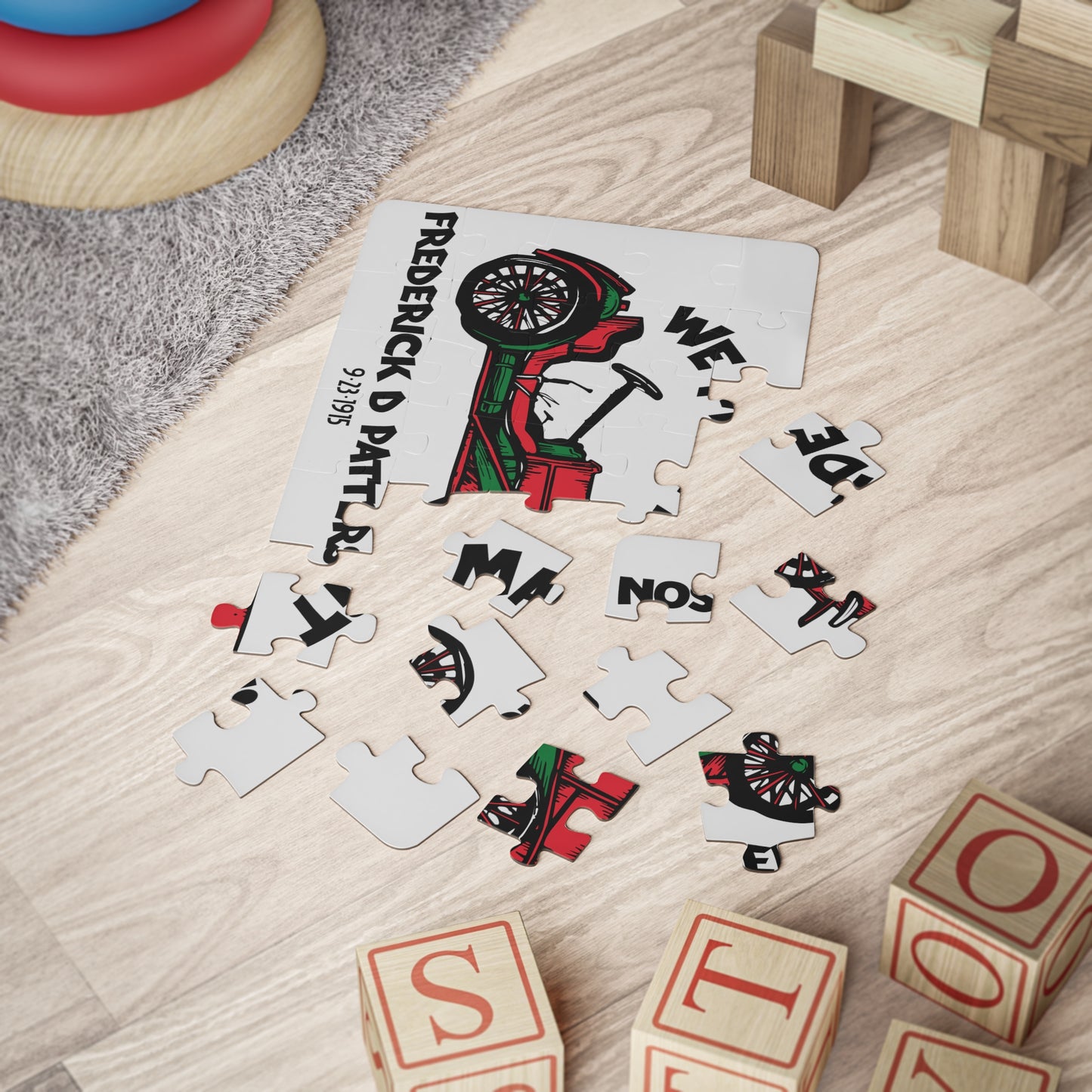 We Made It, Kids' Puzzle, 30-Piece | Pioneer on Wheels Frederick Patterson Car Tribute