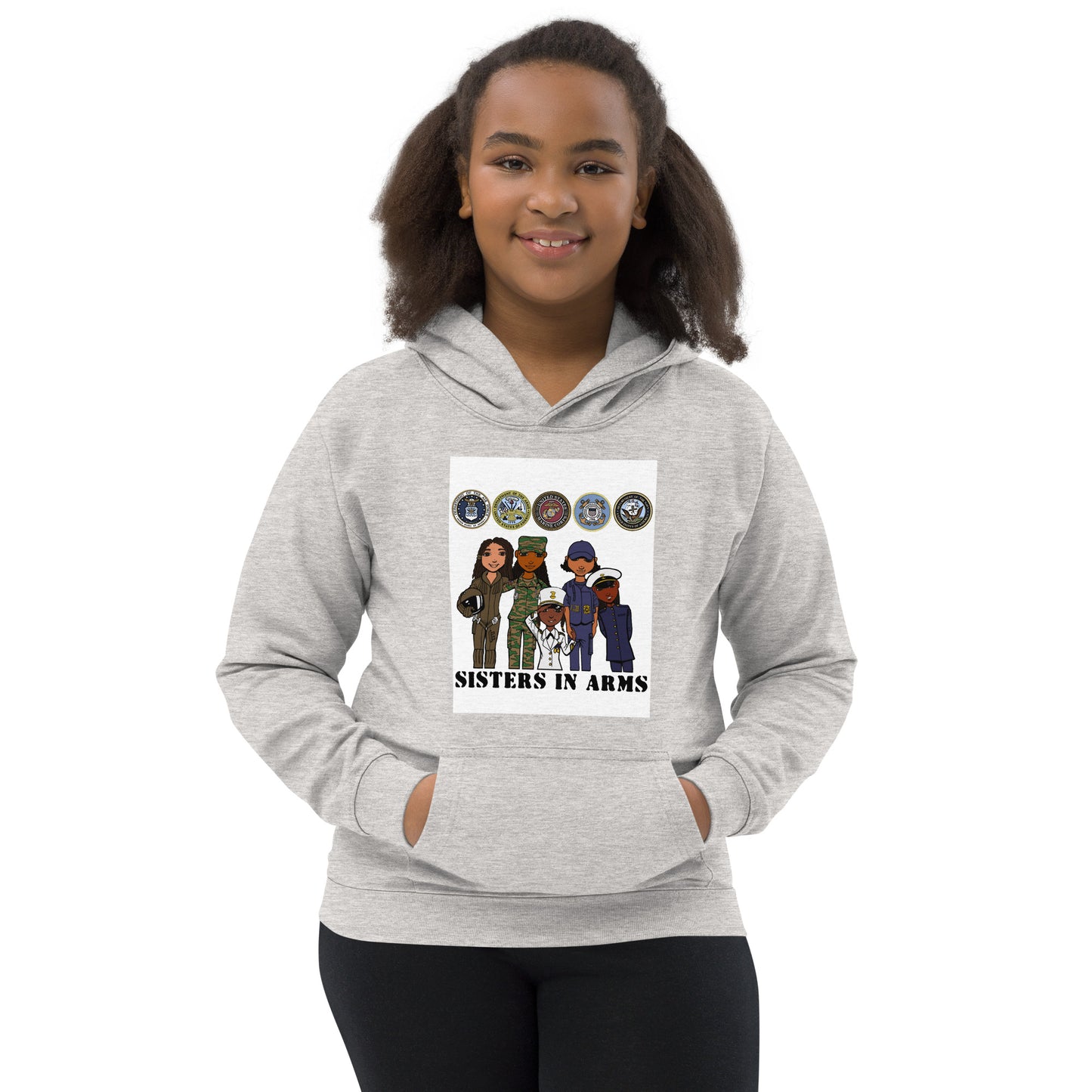 Sisters in Arms, Youth Sweatshirt Hoodie | Supporting Our Sisters in the Military