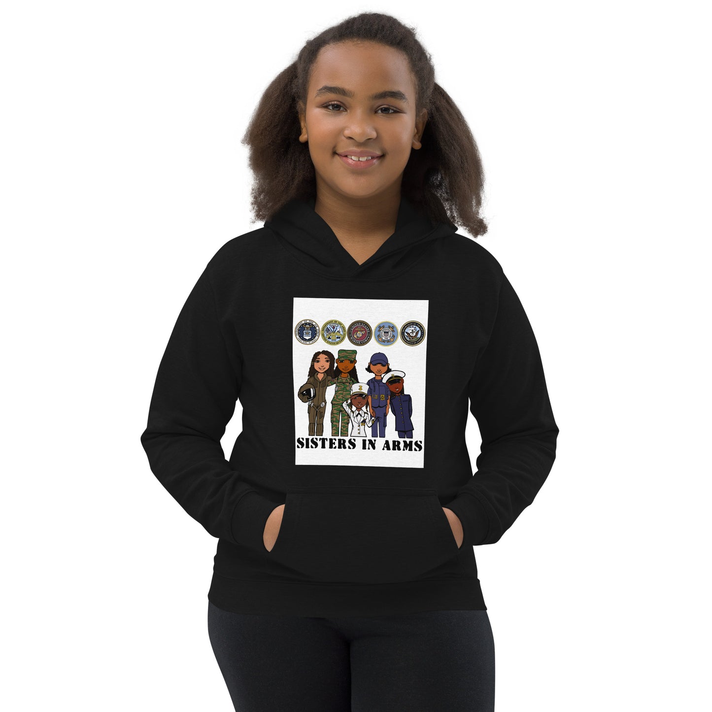 Sisters in Arms, Youth Sweatshirt Hoodie | Supporting Our Sisters in the Military