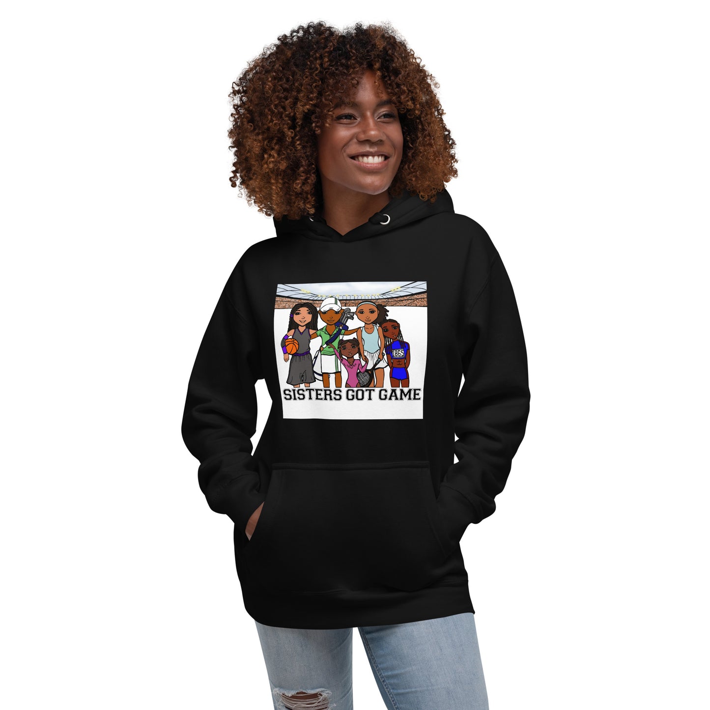 Sister Got Game, Adult Black Hoodie