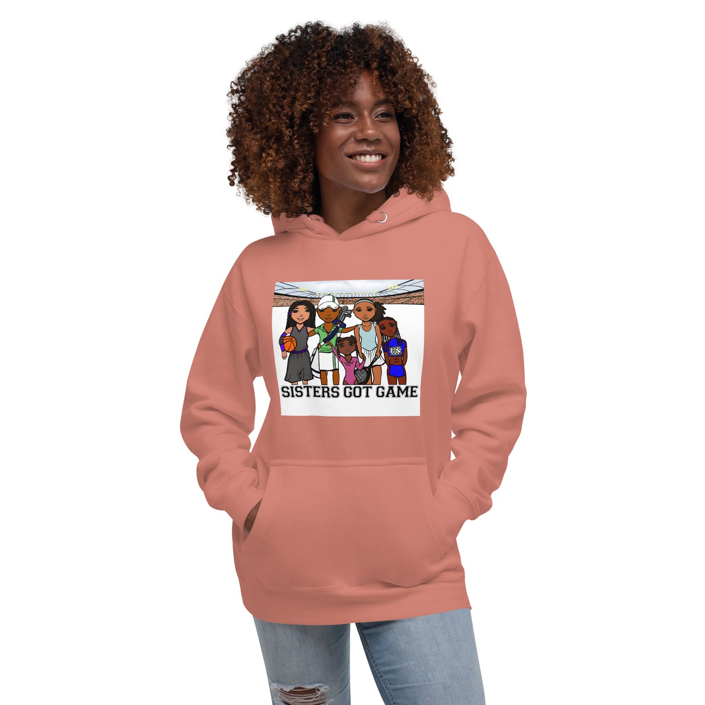Sisters Got Game, Adult Hoodie, Dusty Rose
