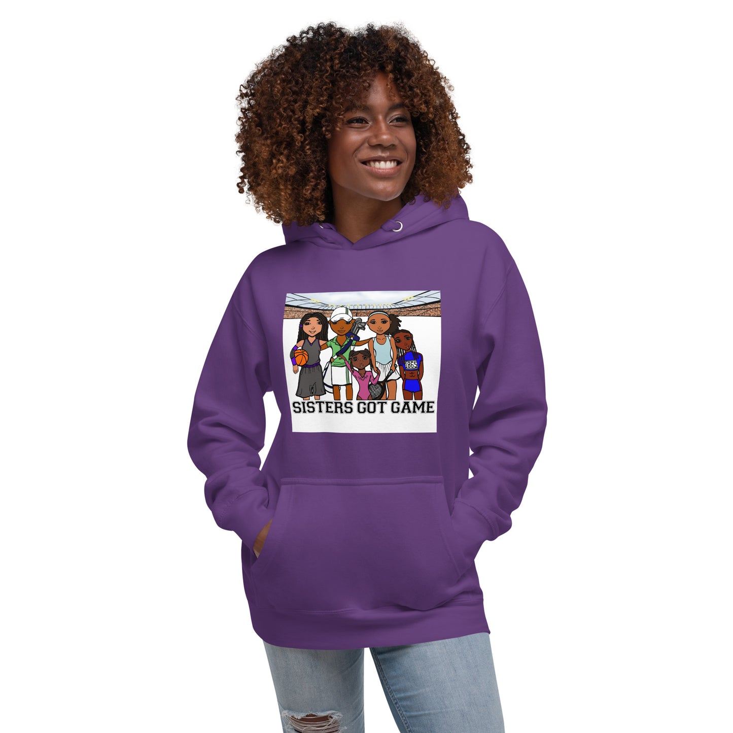 Sisters Got Game, Adult Hoodie, Purple