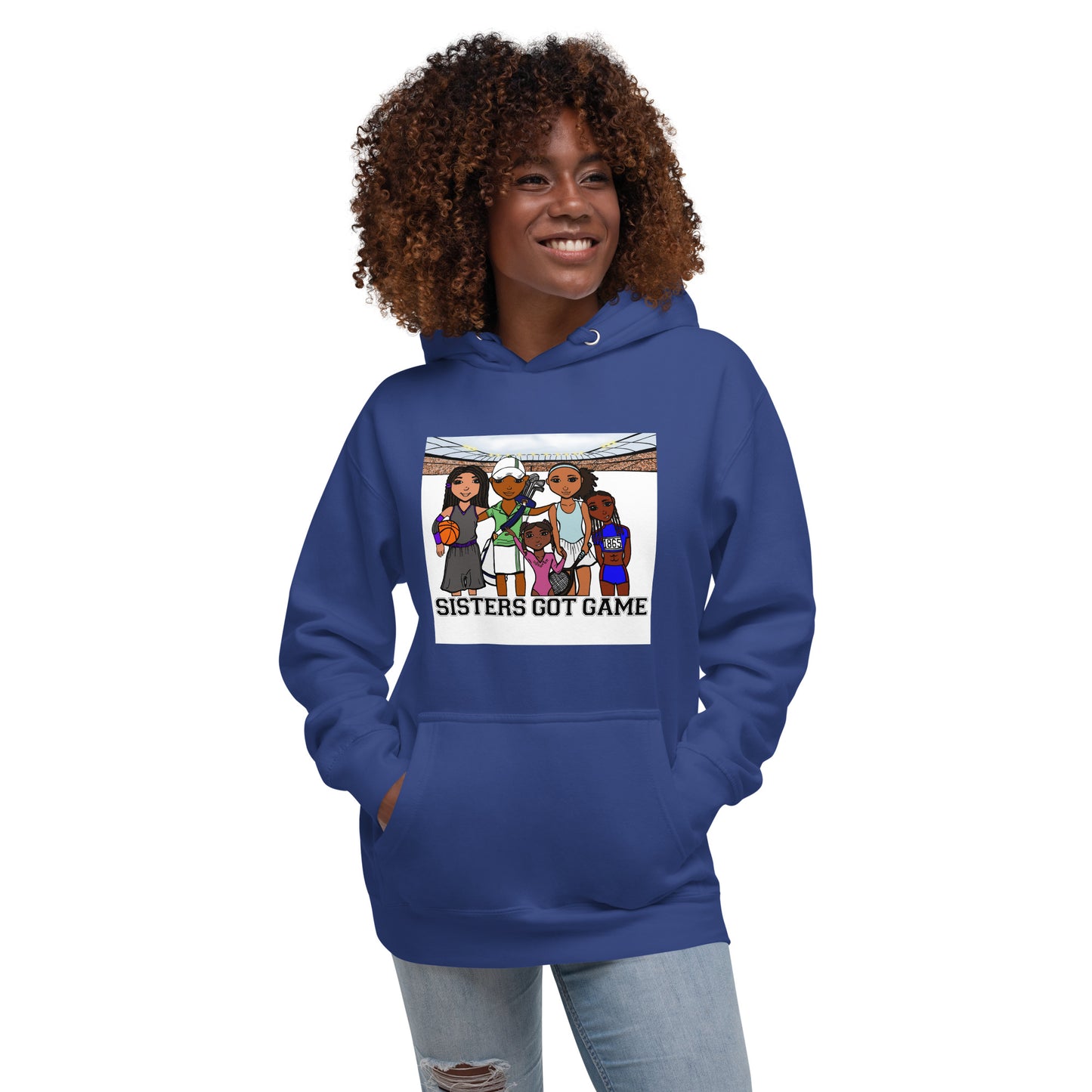 Sisters Got Game, Adult Hoodie, Blue