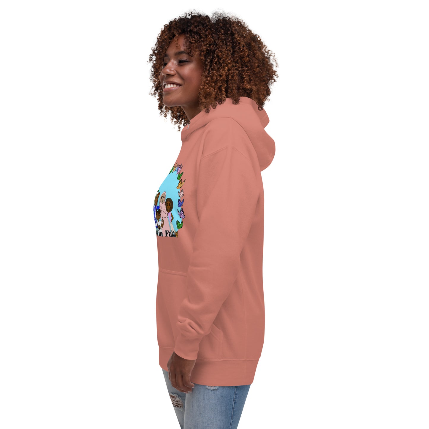 Sisters in Faith, Adult Sweatshirt Hoodie, Sky Blue | Celebrating diverse traditions of spirituality and religion