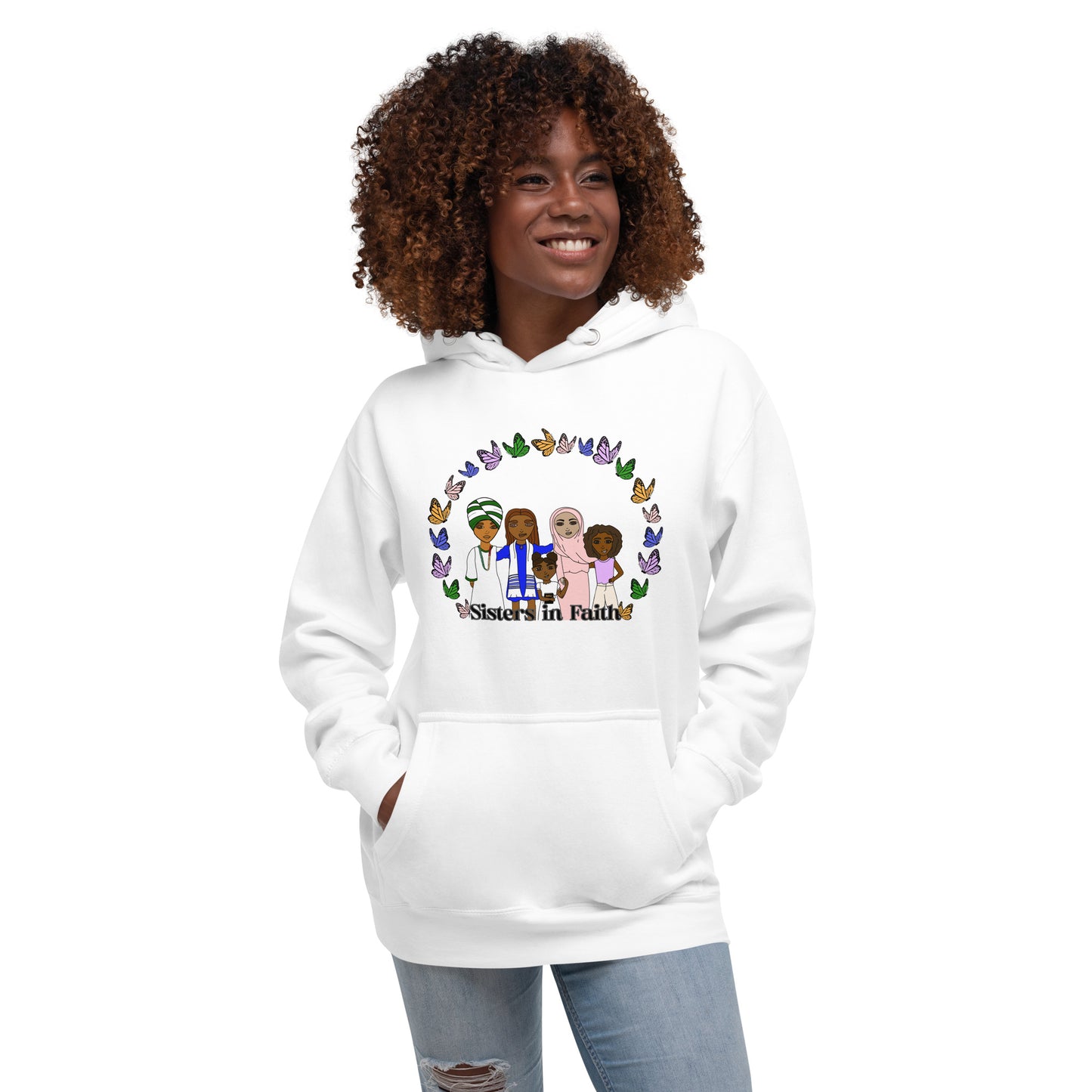Sisters in Faith, Adult Sweatshirt Hoodie | Celebrating diverse traditions of spirituality and religion