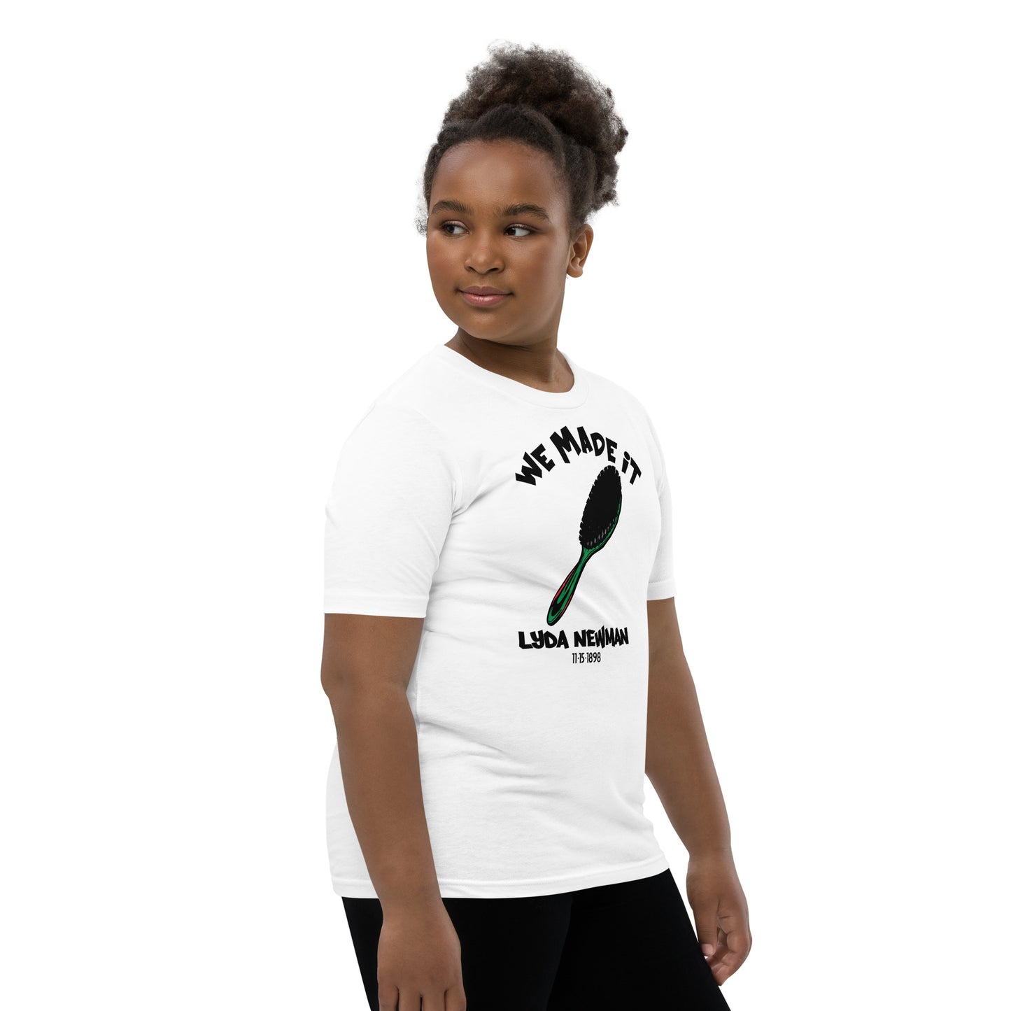 We Made It, Youth T-Shirt | Lyda Newman Hairbrush Patent